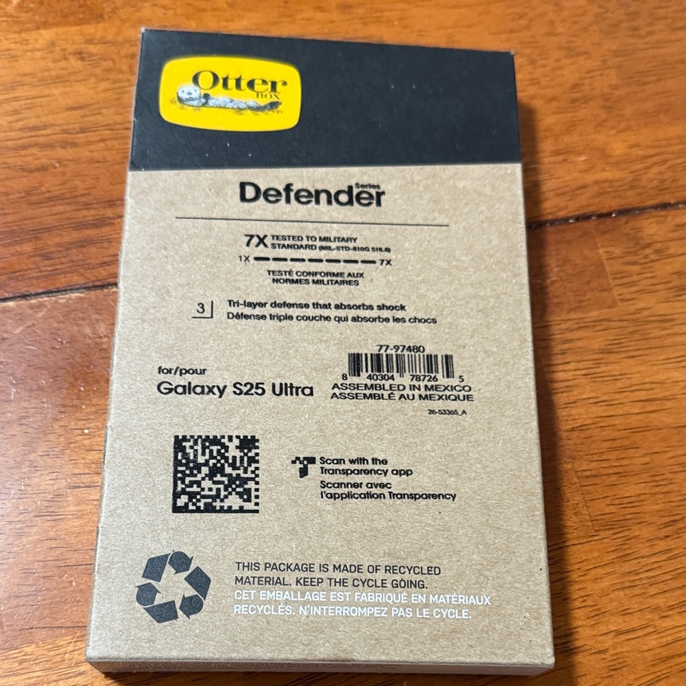 OtterBox Defender Series Case Packaging for Galaxy S25 Ultra Black never opened